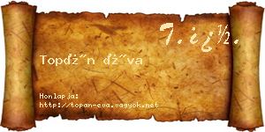 Topán Éva névjegykártya